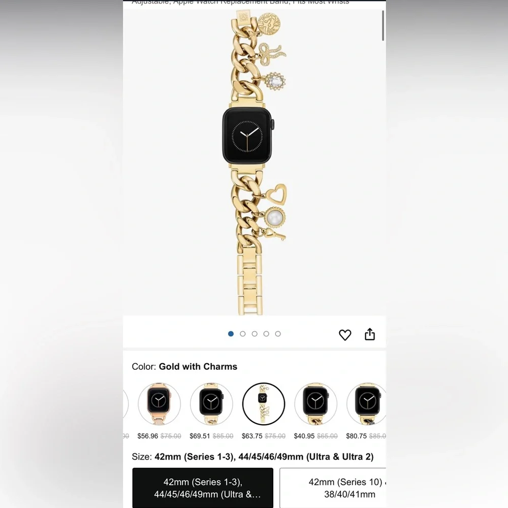 anne klein adjustable apple watch band!